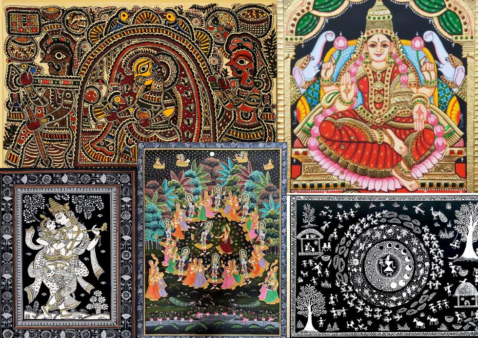 What are the unique features of indian traditional art?